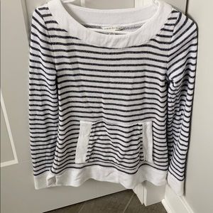 Darling soft boat neck navy/ white sweatshirt